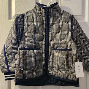Girls Size 6X Free Assembly Leightweight Navy Blue and White Quilted Jacket